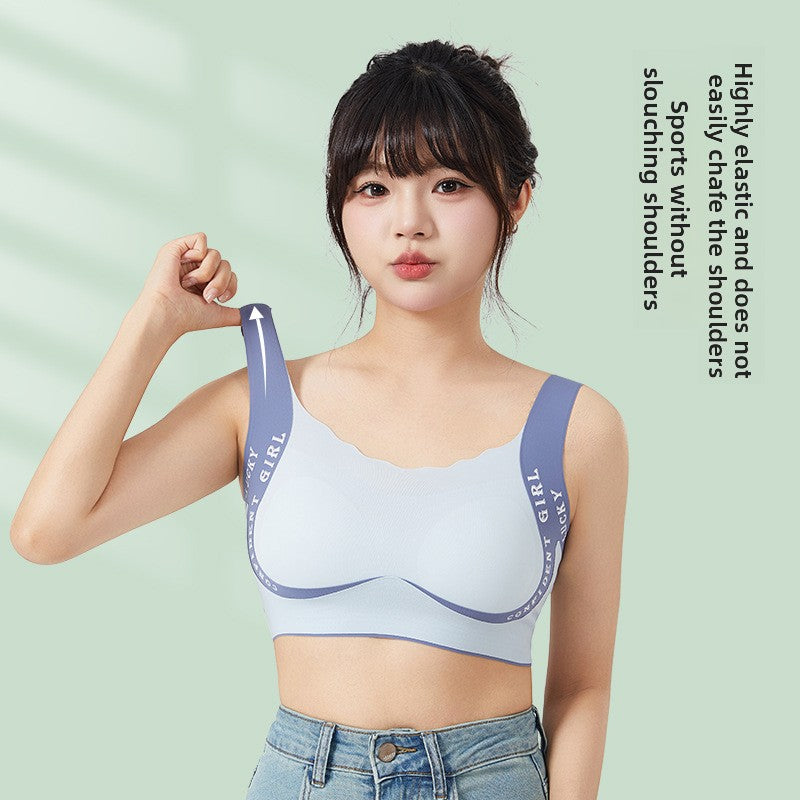 Girls Seamless Sports Bra Vest for Ages 12-18 Breathable Shock-Proof Full Coverage Bra