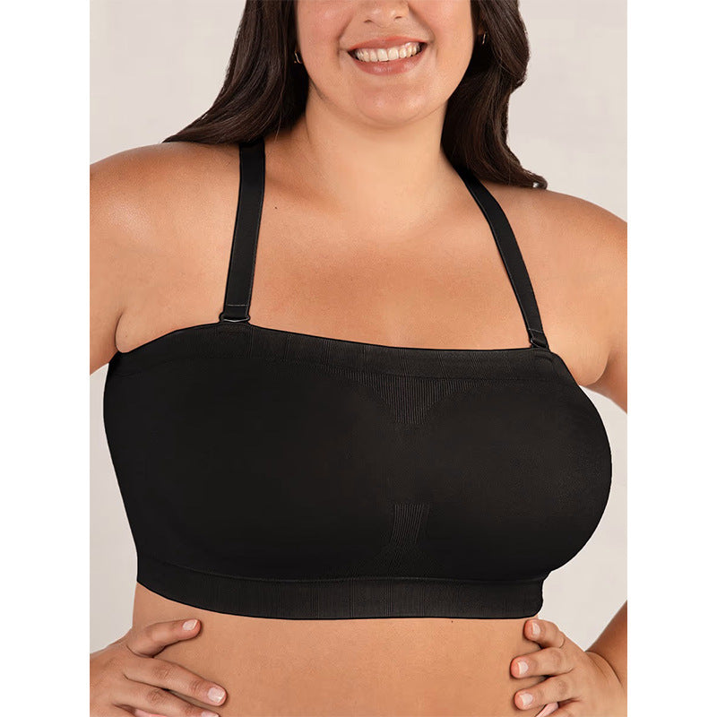 Detachable strap bustier with fixed cups
