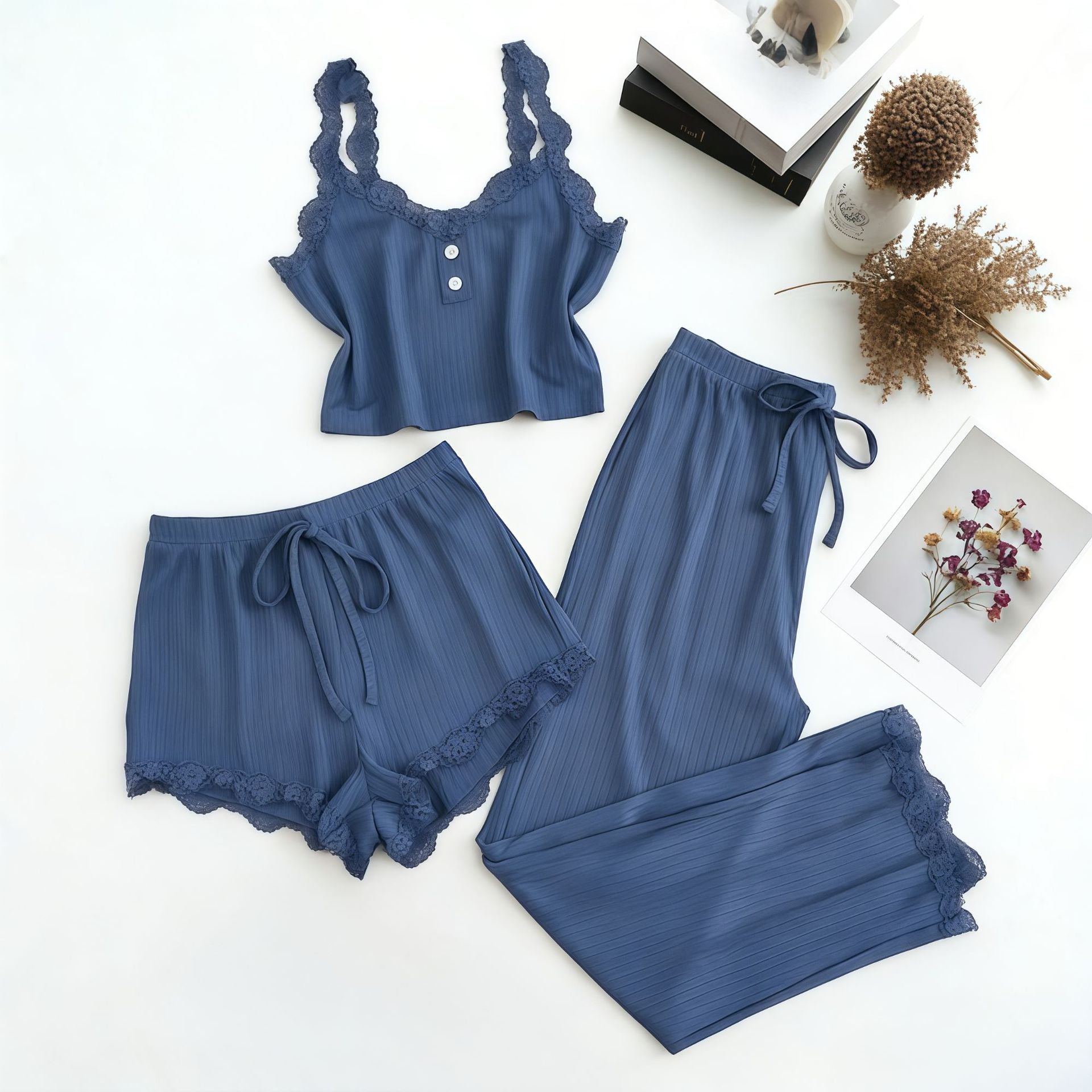 Womens Ribbed Camisole Shorts