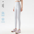 Womens High-Waisted Ice Silk Cropped Leggings