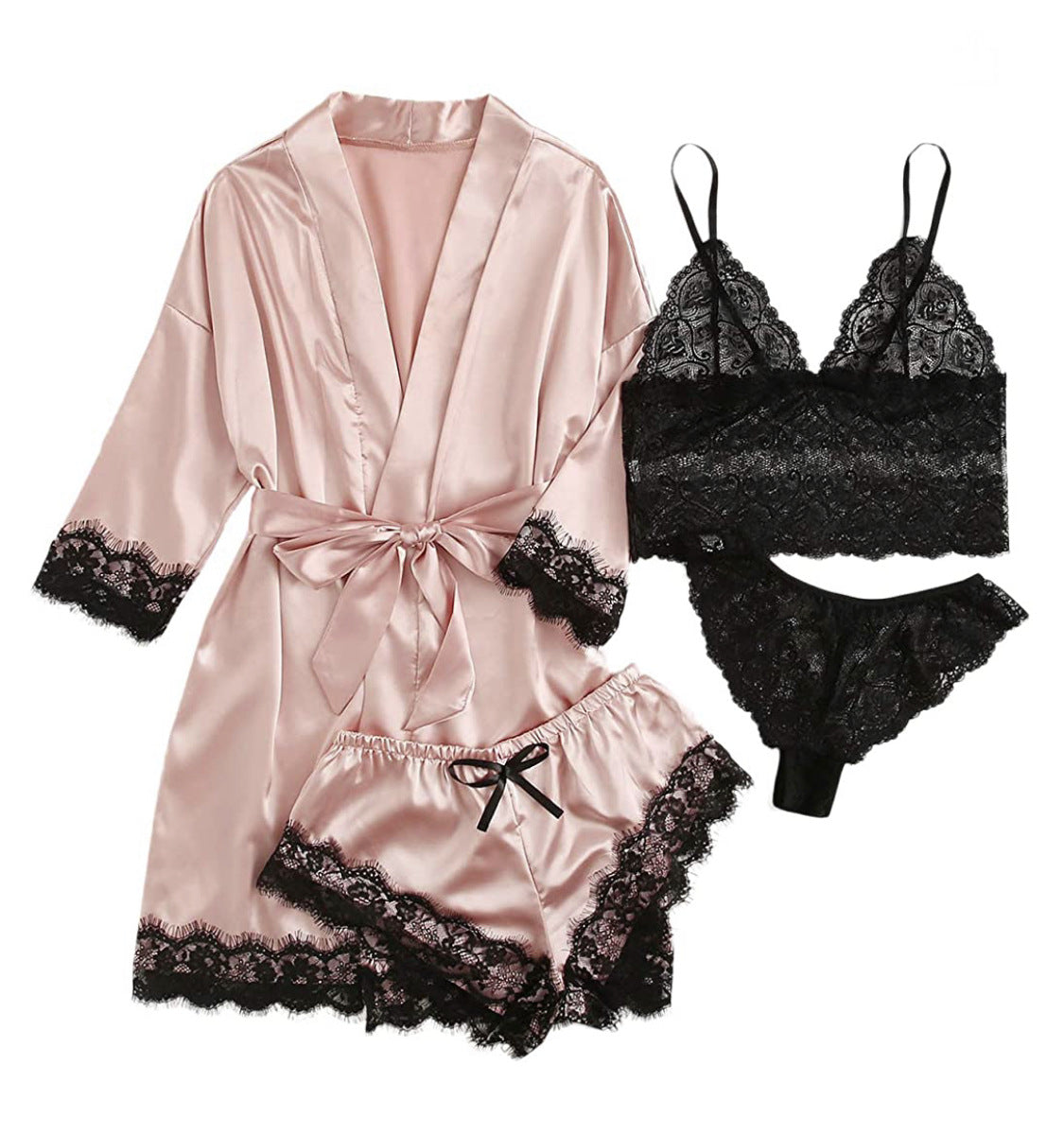 Womens Satin Pajama Set with Adjustable Straps