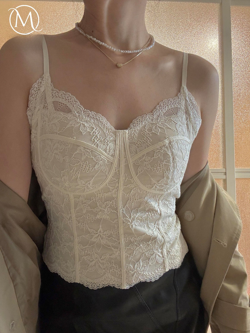 French Lace Camisole with Chest Pads