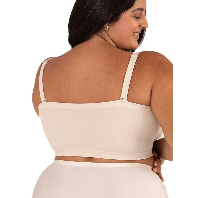 Detachable strap bustier with fixed cups