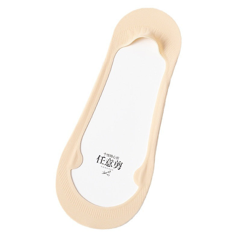 Women's Thin Cotton Boat Socks Non-Slip Invisible Low Cut Socks for Summer
