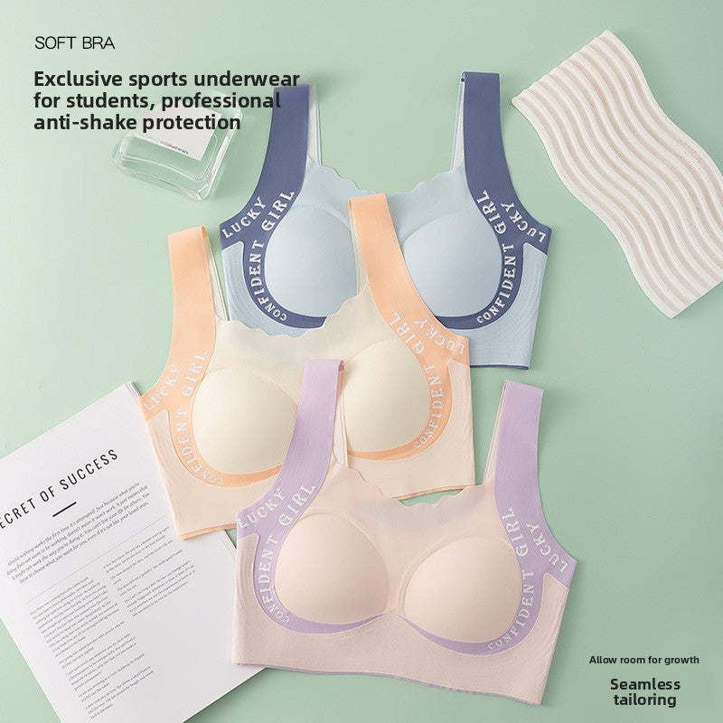 Girls Seamless Sports Bra Vest for Ages 12-18 Breathable Shock-Proof Full Coverage Bra