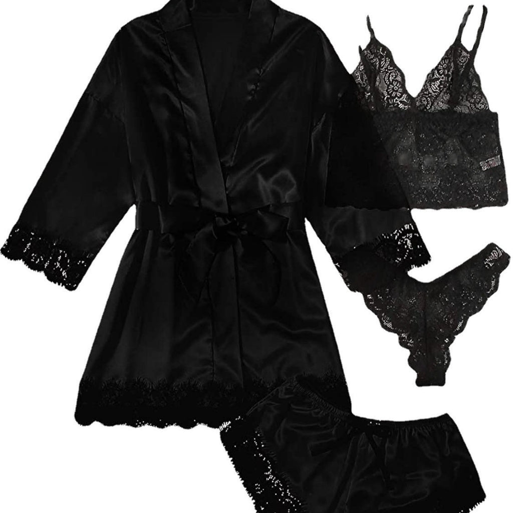 Womens Satin Pajama Set with Adjustable Straps