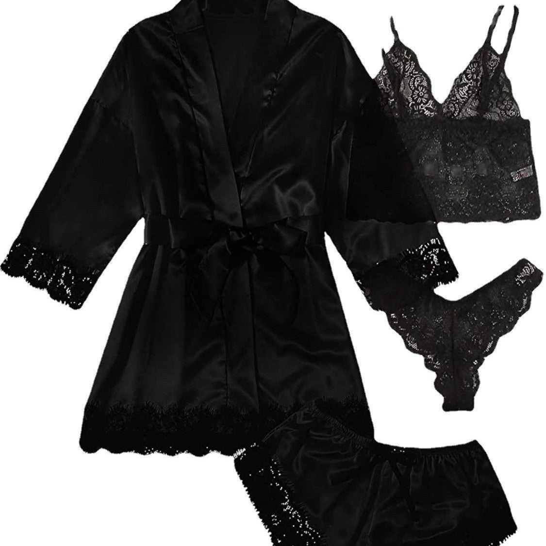 Womens Satin Pajama Set with Adjustable Straps